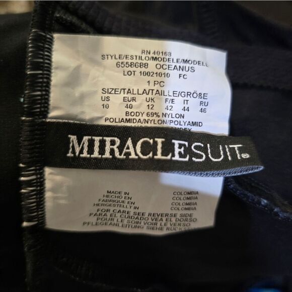 Miraclesuit Sophisticat Oceanus One-Piece Swimsuit NWOT Sz 10 Blue/Black - Picture 5 of 5